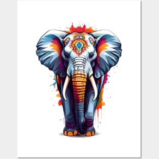 Colourful Elephant Art Posters and Art